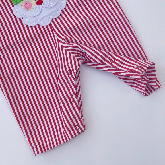 Mud Pie Baby Santa Claus Striped Christmas Overalls 0-6M - Picture 6 of 13